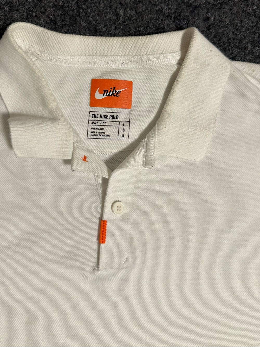 Nike Men's Dri-FIT White Short Sleeve Polo Shirt Size L